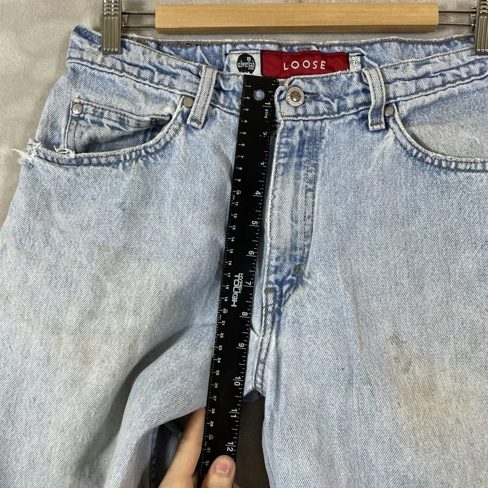 VTG Levis SilverTab Jeans Mens 30x29 Distressed Loose Cotton Y2K USA 90s